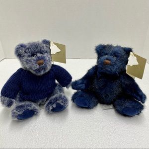 Dakin 2 Bears from year 2000 Patrice & Burton Blue and White Black Plastic eyes